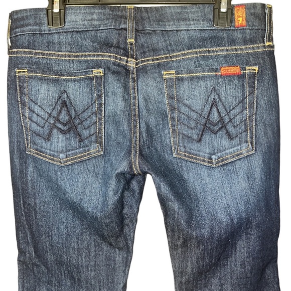 7 For All Mankind “A” Pocket Dark Wash Denim Jeans (29) - Picture 4 of 10